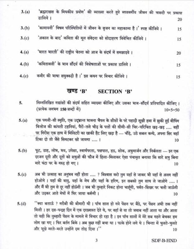 UPSC Question Paper Hindi 2019 2