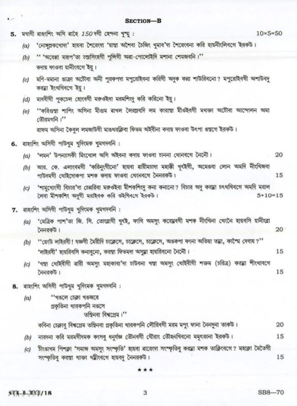 UPSC Question Paper Manipuri 2017 Paper 2