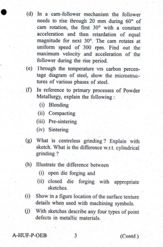UPSC Question Paper Mechanical 2016 Paper 2