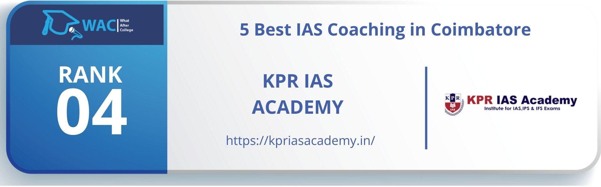 5 Best IAS Coaching in Coimbatore Rank 4: KPR IAS Academy in Coimbatore
